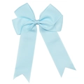 Light blue grosgrain ribbon bow hair clip with elegant long streamers and V-cut ends - Light Blue Bow (#11)