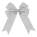 Silver-grey long-tail grosgrain ribbon bow hair clip for children's hair accessories - Silver Gray Bow (#12)
