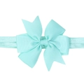 Bandeau à nœud fait main en gros-grain vert menthe avec bande élastique souple pour bébé - Vert menthe