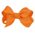 3 inch orange grosgrain ribbon hair bow clip for girls with ribbed texture - #14 Orange