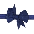 Bandeau élastique bleu marine avec nœud en ruban côtelé pour l'usage quotidien enfant - Bleu foncé