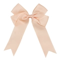 Elegant peach grosgrain ribbon hair bow with long tails and fishtail cut for girls - Light Apricot Bow (#14)