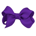 Deep purple 3 inch grosgrain ribbon bow with classic symmetrical hand-made structure - #18 Dark Purple