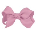 Handmade 3-inch pink ribbed grosgrain ribbon bow hair clip for children and girls - #19 Pink