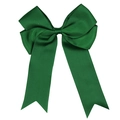 Handmade forest green grosgrain ribbon hair clip with double bows and long tails - Dark Green Bow (#19)