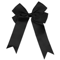 Classic black double-layered grosgrain ribbon hair bow with long swallow tails for girls - Black Bow (#20)