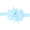 Bandeau bébé avec nœud en ruban gros-grain bleu clair et sangle élastique - Bleu clair