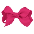 Handmade 3-inch rose red grosgrain ribbon hair bow accessory for children with ribbed texture - #22 Rose Red
