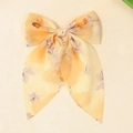 Eleganter Chiffon-Haarclip mit warmem gelben Blumenmuster und weicher Textiltextur - Gelbes Blumenmuster-Stil (款式二)
