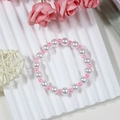 Kralenarmband voor kinderen met roze acryl kralen en witte imitatieparels - Witte Kunstparel met Roze Kralen (Stijl 5)