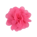 Rose pink chiffon mesh flower accessory for children hair clips and DIY crafts - Rose Red
