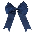 Handmade navy blue grosgrain ribbon bow hair clip with long swallowtail streamers - Navy Blue Bow (#23)