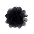 Handmade black chiffon fabric flower accessory for hair clips and DIY clothing - Black