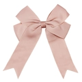 Handmade dusty pink grosgrain ribbon hair bow clip with long swallowtail tails - Dusty Pink Bow (#24)