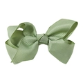 Morandi green 3-inch ribbed grosgrain hair bow with double-layered handmade design - #31 Morandi Green
