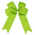 Handmade fruit green grosgrain ribbon bow hair clip with long streamers for children - Fruit Green Bow (#25)
