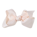 3 inch cream handmade grosgrain ribbon flower bow hair accessory for girls - #25 Beige