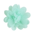 Handmade mint green chiffon flower applique for girls hair accessories and DIY crafts - Light Green