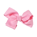 Handmade 3-inch bright pink grosgrain ribbon hair bow for girls with ribbed texture - #26 Bright Pink
