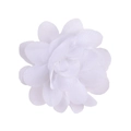 Delicate white chiffon flower head with layered petals for DIY hair accessories - White