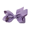 Handmade 3-inch lavender purple ribbed fabric flower hair bow for girls and children - #29 Purple