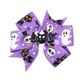 Fiocco per capelli viola di Halloween con fantasmi e decorazione a forma di pipistrello - Teschio Pipistrello Viola (Stile 2)