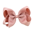 Handmade 6-inch pink grosgrain ribbon bow hair clip for children and girls - Soft Pink