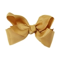 3-inch bronze gold grosgrain ribbon hair bow with premium ribbed texture for girls - #32 Dark Gold