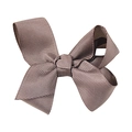 Handmade 3-inch taupe grosgrain ribbon hair bow accessory with double-layered design - #33 Taupe