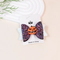 Glitzernde schwarze Pailletten-Haarschleife mit 3D-Kürbis für Halloween-Partys - Kürbis-Stil (Stil 2)