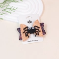 Halloween-Haarspange mit Glitzerschleife, schwarzer Plüschspinne und orangefarbenen Pailletten - Spinnen-Stil (Stil 3)