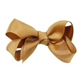 3 inch mustard yellow grosgrain ribbon hair bow with double layered handmade design - Gold (#10)