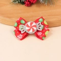 Fiocco per capelli natalizio rosso fatto a mano con fiocchi di neve e decoro glitter - Fiocco Caramella Fiocco di Neve Base Rossa (Stile 3)