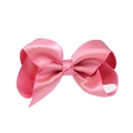 Pink satin bubble flower hair bow with alligator clip for girls and kids - Red (#5)