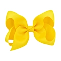 Nœud papillon 6 pouces jaune vif en ruban gros-grain avec pince crocodile - Jaune