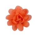 Three-dimensional orange chiffon flower hair accessory with layered fabric petals - Orange