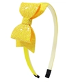 Vibrant yellow glitter bow headband with shiny sequins for children accessories - Bright Yellow Glitter Bow Style (#5)