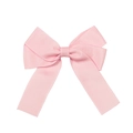 Pink grosgrain ribbon hair clip with double bows and long tails for girls - Light Pink (#4)