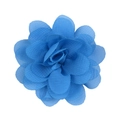 Handmade bright blue chiffon flower hair accessory with layered translucent petals - Deep Lake Blue