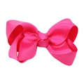 3-inch magenta grosgrain ribbon bow hair clip for children with handmade texture - Rose Pink (#18)