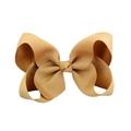 Fiocco per capelli da 6 pollici in nastro grosgrain fatto a mano color cammello - Cammello (#10)