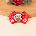 Nœud de Noël rouge fait main avec motif renne et flocons de neige festifs - Base Rouge Renne Flocon Nœud (Style 6)