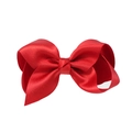 Handmade large bright red bubble bow hair clip with ribbed texture for kids - Bright Red (#9)