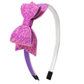 Glittery purple rainbow bow headband for kids with shiny sequins and satin wrap - Purple Glitter Bow Style (#7)