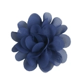 Three-dimensional dark blue layered chiffon fabric flower accessory for hair clips - Navy Blue