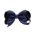 Handmade navy blue bubble flower hair bow clip with gold glitter for girls - Glitter Navy Blue (#10)