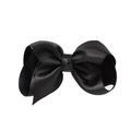 Handmade black satin bow hair clip with gold glitter finish for kids girls - Glitter Black (#11)