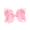 Fiocco rosa da 6 pollici in nastro grosgrain con trama a coste per bambine - Rosa (#13)