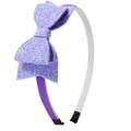 Sparkly purple bow headband for kids featuring colorful glitter stars and sequins - Star Pattern Purple Glitter Bow Style (#10)