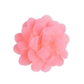Delicate pink chiffon multilayered flower head for DIY hair accessories and crafts - Orange Pink